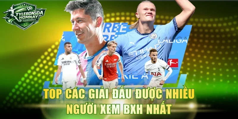 Top các giải đấu được nhiều người xem BXH nhất